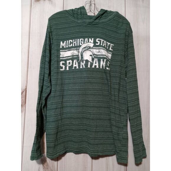 Pro Edge Tops - Michigan State Spartans Shirt Ladies‎ Extra Large Green Hooded